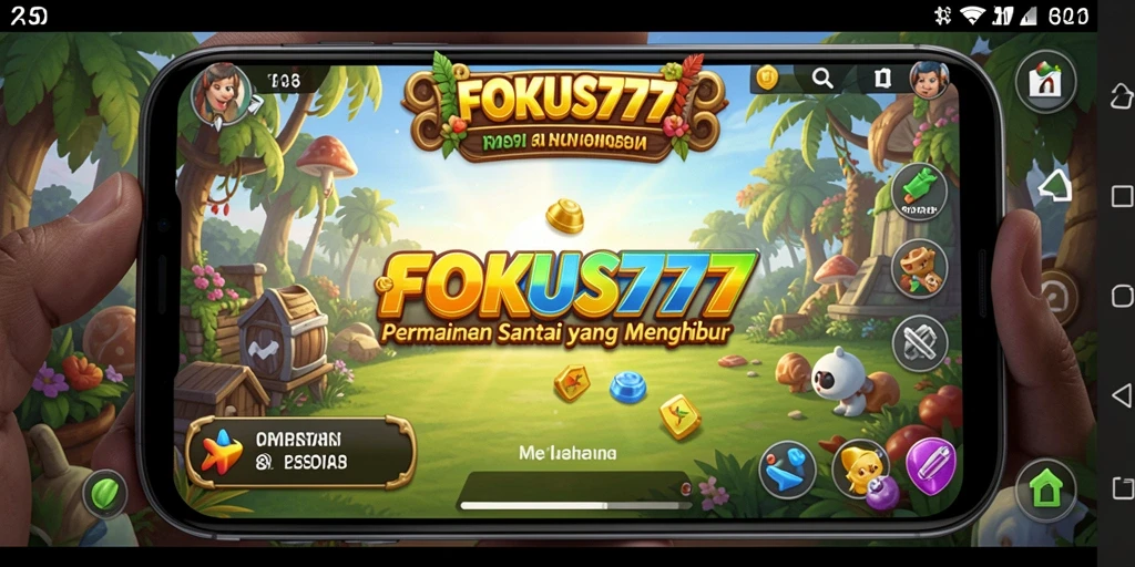 Tampilan gameplay yang cerah dan menarik dari FOKUS777.