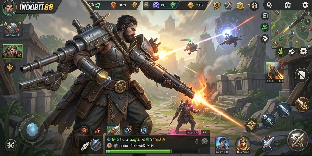 Screenshot gameplay INDOBIT88 menampilkan aksi strategi yang mendebarkan.