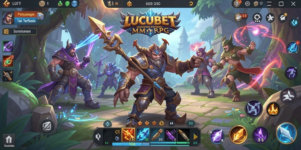 Screenshot gameplay LUCUBET menampilkan pertarungan epik dalam dunia MMORPG.
