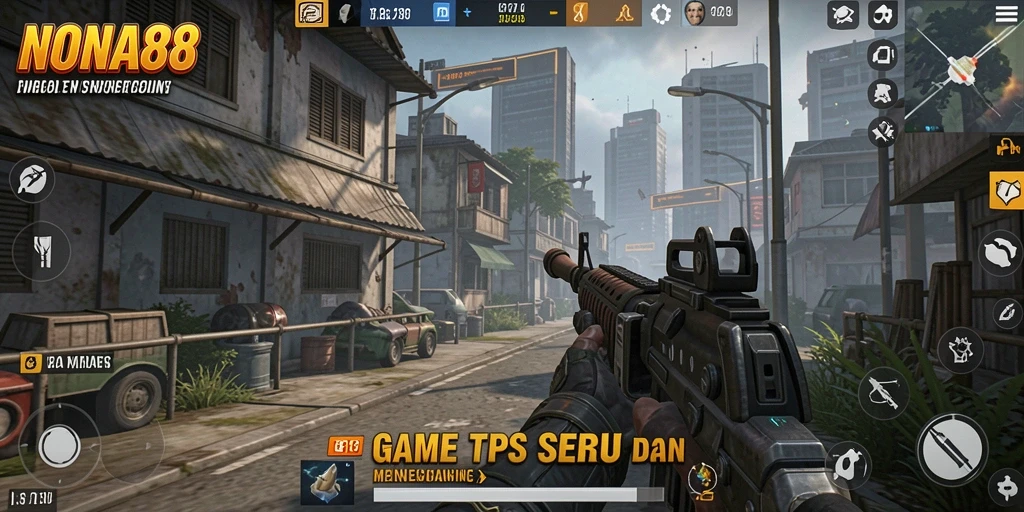 Screenshot gameplay NONA88 menampilkan aksi pertempuran yang intens dan strategi permainan.