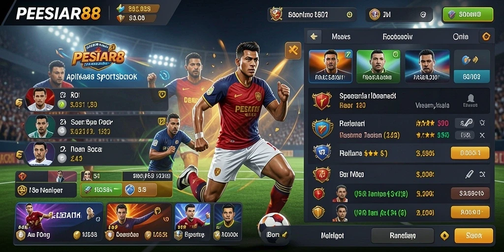 Tampilan permainan Sportsbook PESIAR88 yang menarik dan interaktif.