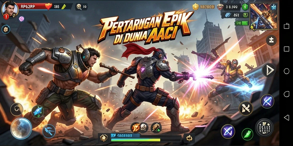 Screenshot RP62RP menampilkan pertarungan epik dengan grafis memukau.