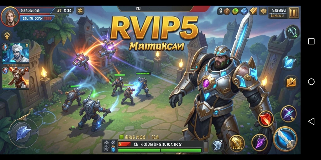 Screenshot gameplay RVIP5 yang menunjukkan pertempuran SLG yang mendebarkan.
