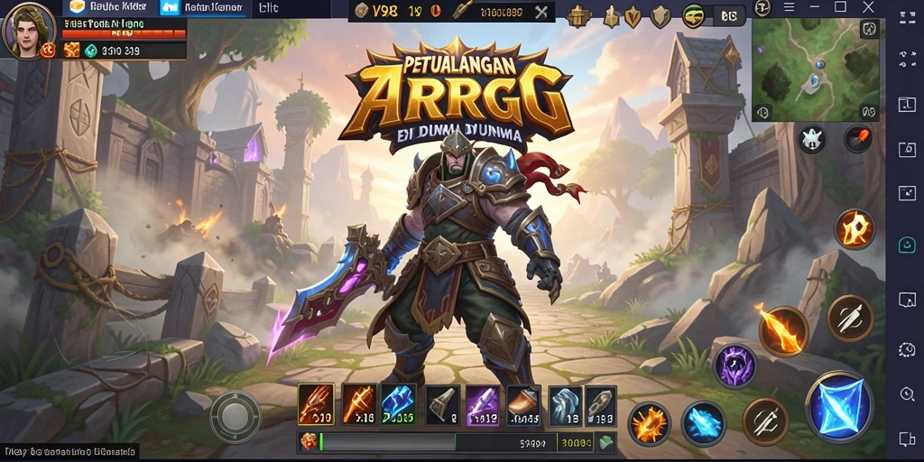 Tampilan gameplay V98 yang mendebarkan di dunia ARPG.