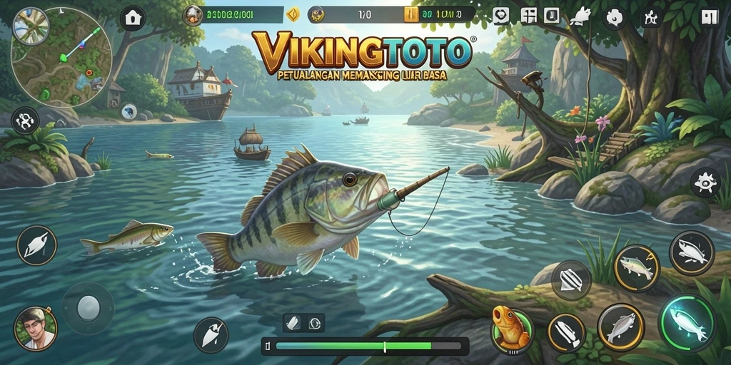 Tampilan gameplay menarik saat menangkap ikan di VIKINGTOTO.