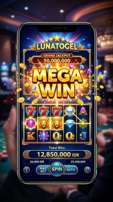 Sistem navigasi aplikasi lunatogel yang intuitif.